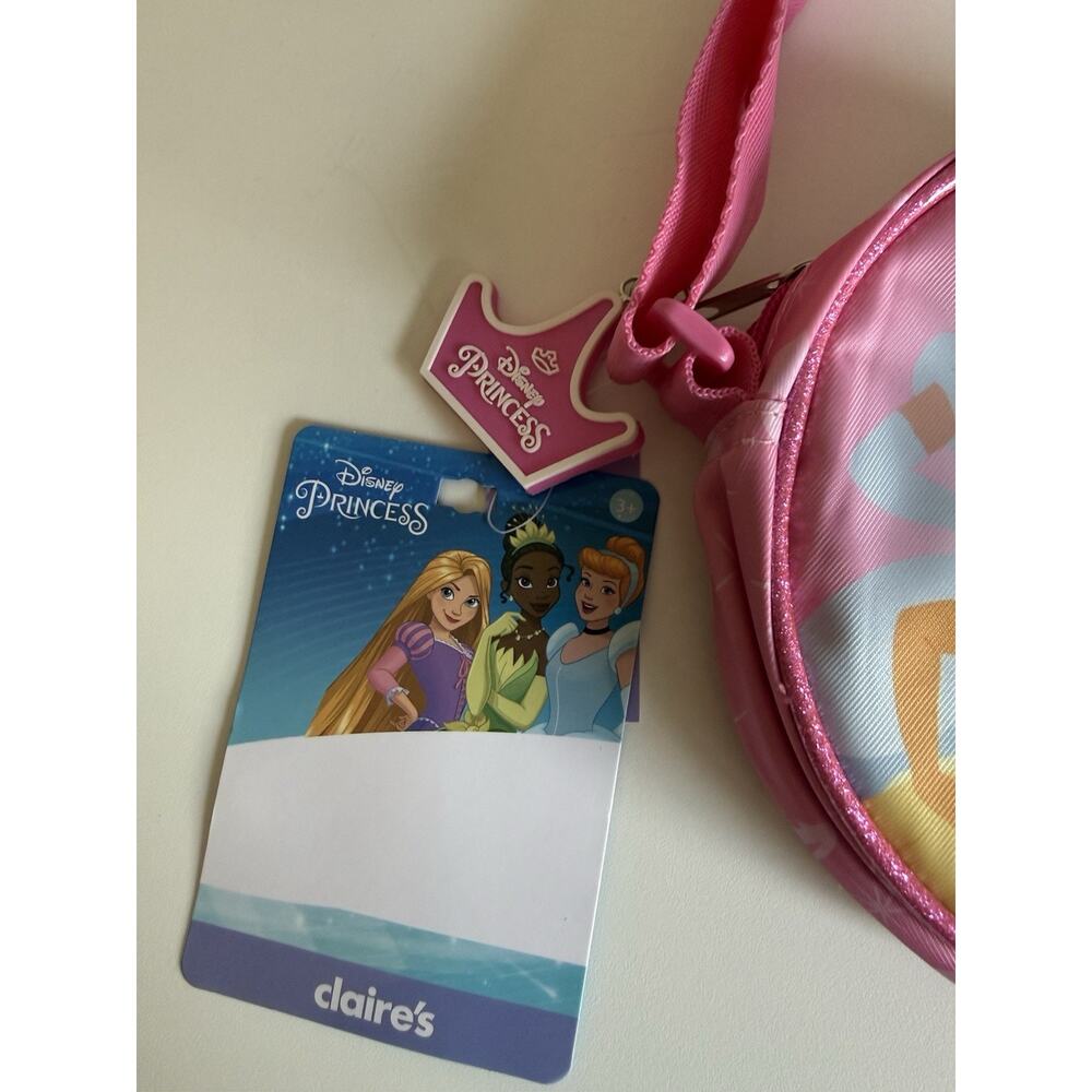 Claire's Disney Princess Round Crossbody Pink Purse with Adjustable Strap - Picture 2 of 5